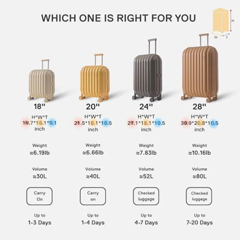xwlartrips Large Checked Luggage 28 Inch Hard Shell Suitcase with Spinner Wheels Large Travel Suitcase for Long Trips and Family Travel Brown