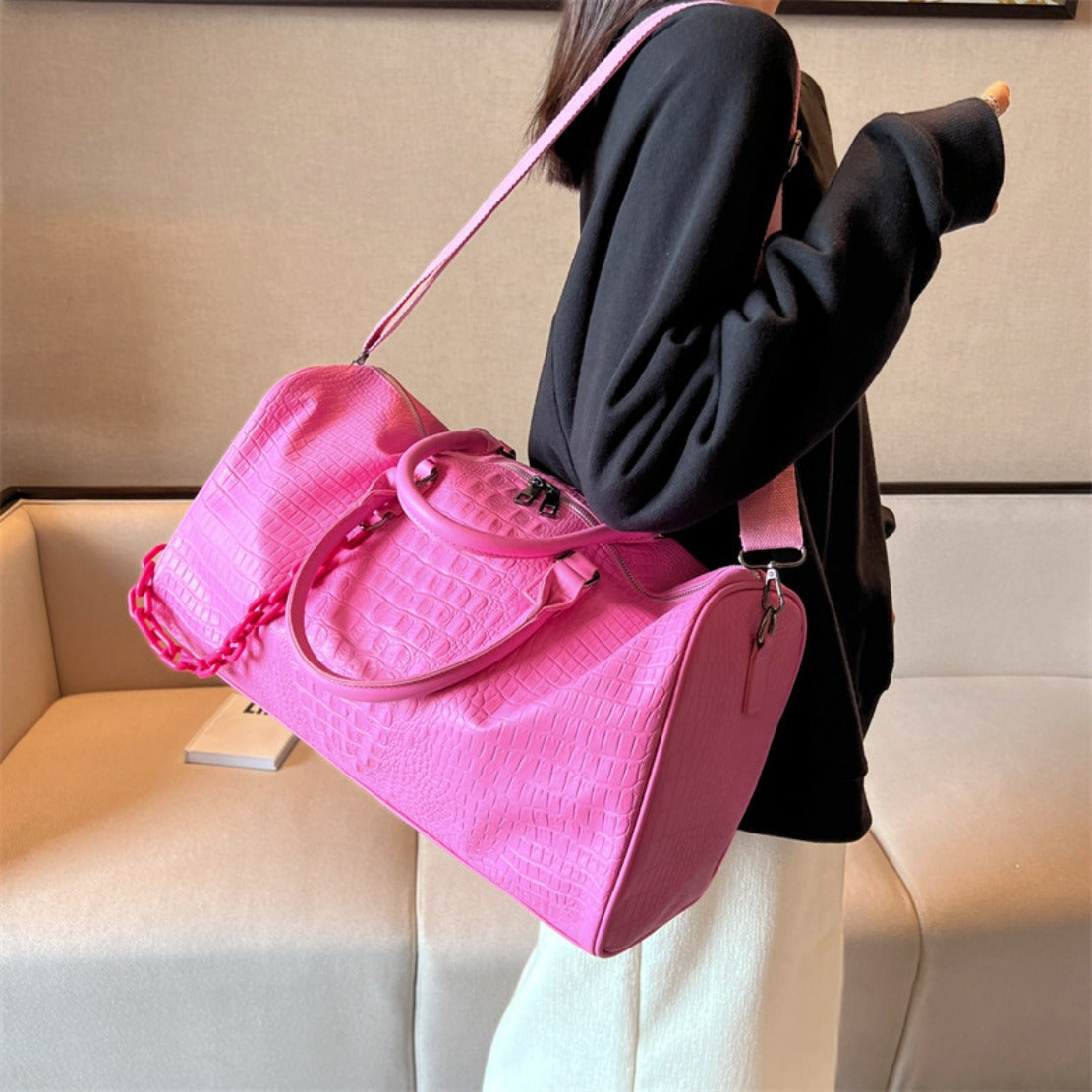 Men's And Women's Large Capacity Travel Bags | Soft, Fitness Bags, New Lightweight Crossbody Bags, Available in Multiple Colors:, Pink, Yellow, Green, Coffee, Dark Brown