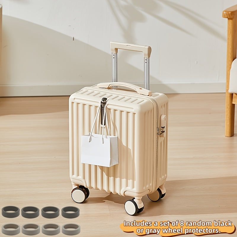 14-Inch Luggage with Swivel Caster Wheels and Cup Holder | ABS+PC Shell, Aluminum Alloy Handle, Zipper Closure, Combination Lock, Ideal for Business Travel
