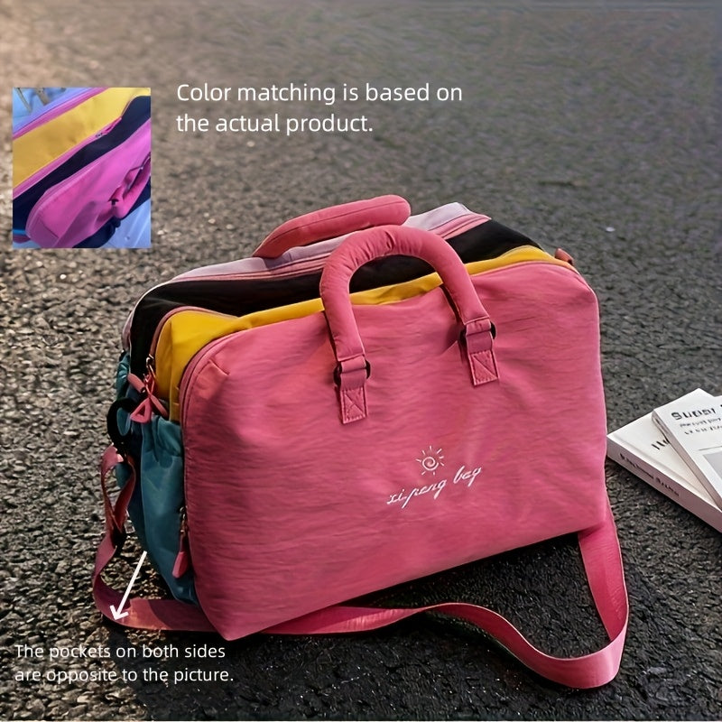 Large Capacity Japanese Style Nylon Tote Bag - Crossbody Shoulder Bag Suitable for Travel, Gym, Business & Daily Use, Zipper Closure, Spacious Luggage Carrier, Nylon for Commuting, Shopping, Training