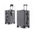 Hand Luggage Zipperless Luggage Aluminum Luggage Packed Luggage with USB Suitcase with Cup Holder with TSA with Aluminum FrameB 24in