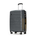 GinzaTravel 24 Inch Checked Luggage with Spinner Wheels TSA Lock PP Hardside Durable Medium Checked Suitcase Gray 24Inch