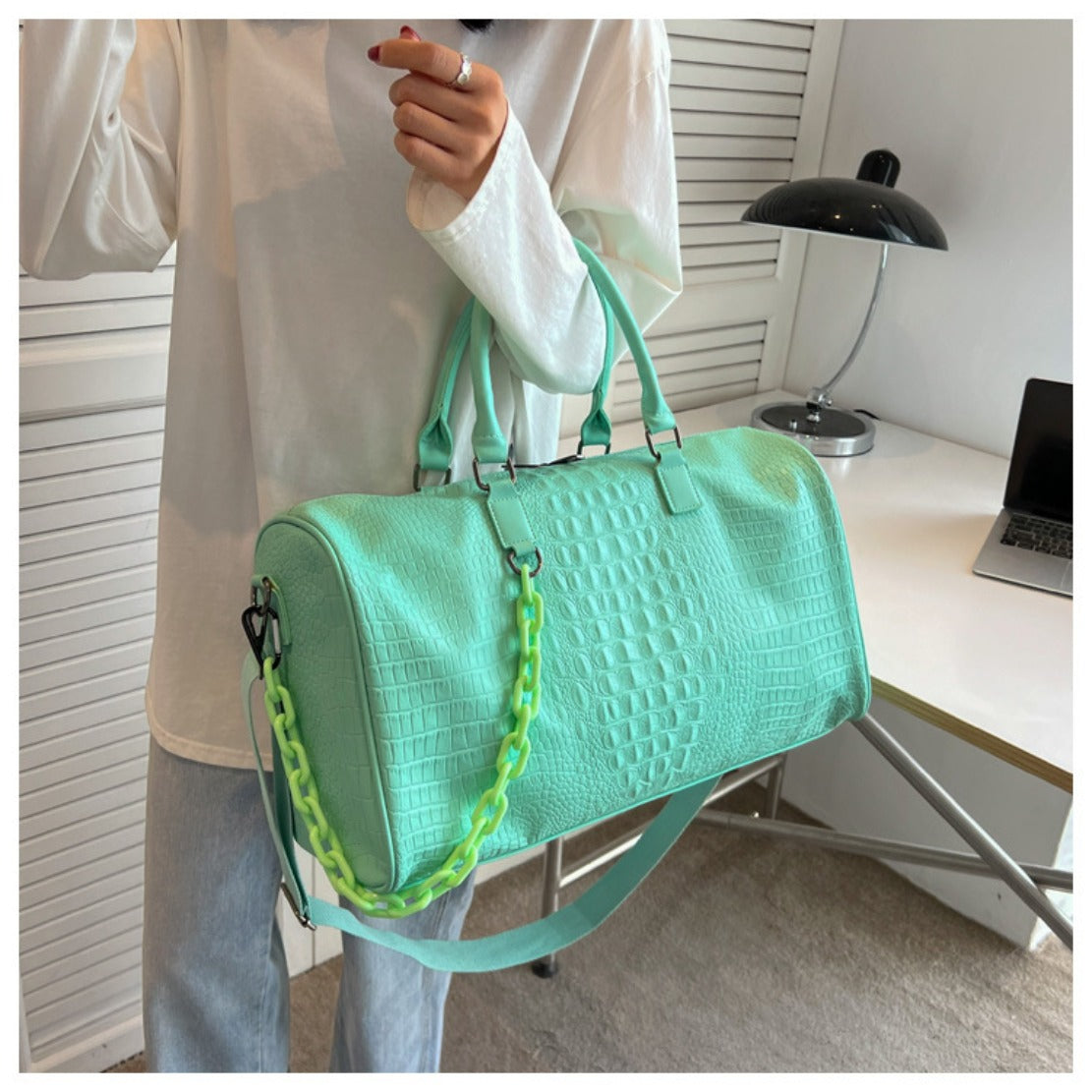 Men's And Women's Large Capacity Travel Bags | Soft, Fitness Bags, New Lightweight Crossbody Bags, Available in Multiple Colors:, Pink, Yellow, Green, Coffee, Dark Brown